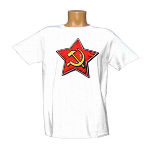 Tričko Ruská hvězda (kladivo a srp) bílé