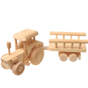 Dřevěné hračky Traktor s žebřiňákem