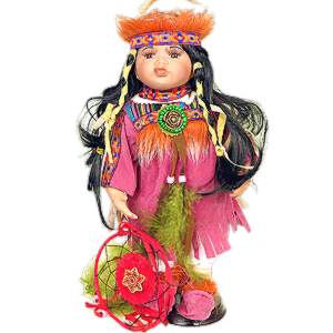 Porcelánová panenka Indiánka Pocahontas