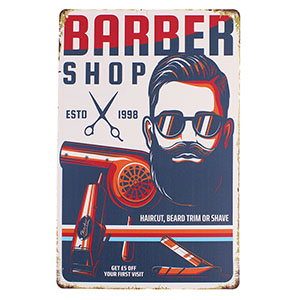 Retro cedule Barber Shop 20x30cm