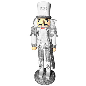 Louskáček stříbrný dřevěná figurka